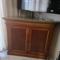 Solid Wood Corner Cabinet with Granite Top – Heavy & Sturdy