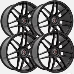 (Set of 4) Curva C300 18x8.5 5x4.5" +35mm Gloss Black Wheels Rims 18" Inch