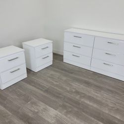 Dresser And 2 Nightstands - Cómoda Y 2 Mesitas De Noche 