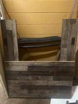 Rustic Wood Plank Bed Headboard and Footboard