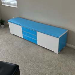 Modern Blue & White Long Sideboard / TV Stand / Dresser