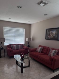 Living room sofa set.