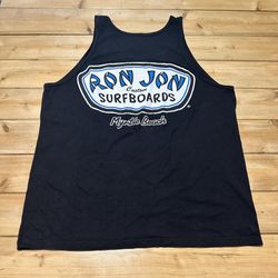 * VINTAGE RON JON Surf Shop Tank Top Shirt Adult Black Myrtle Beach * Size Large 