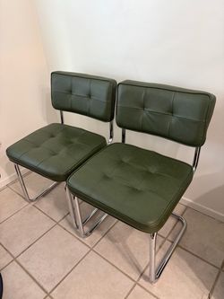 2 Green Dining Chairs — $90/pair