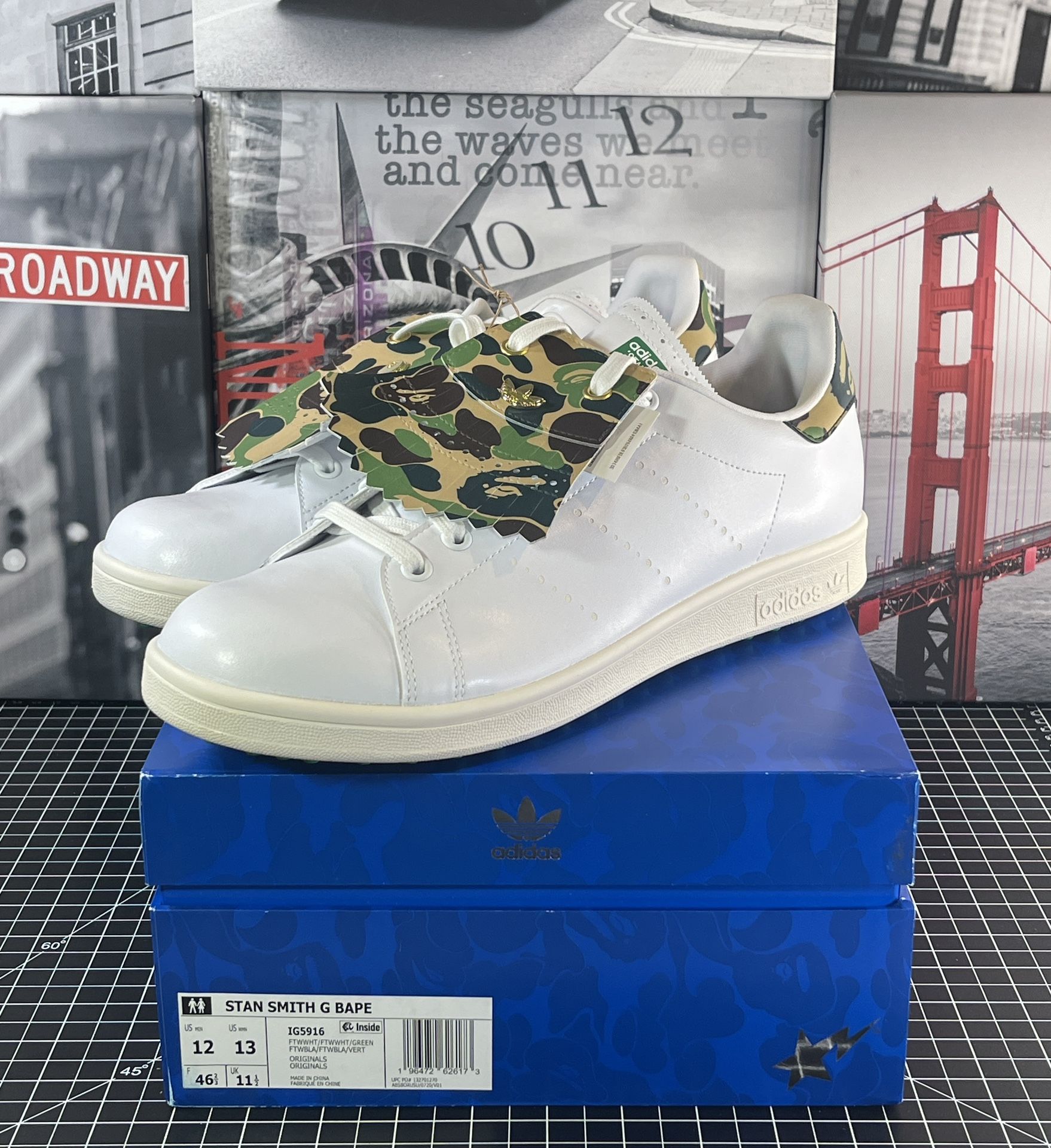 Adidas X Bape Golf Shoes Stan Smith Anniversary Men's Size 12 US IG5916 NEW