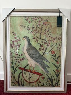 Mind The Gap Vintage Designer Art frame “Falcon on a perch” Green Garden Theme