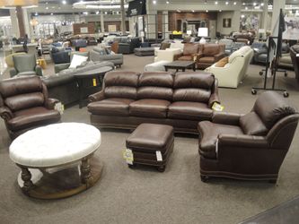 Hancock and Moore Austin Leather Roll Arm Sofa - Dark Brown | Couch | Living Room Couch