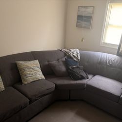 Grey Oval Sectional Couch 