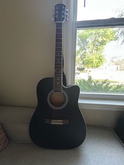 Black Acoustic Cutaway Guitar