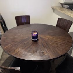 Wood Dining Room Table With 4 Chairs