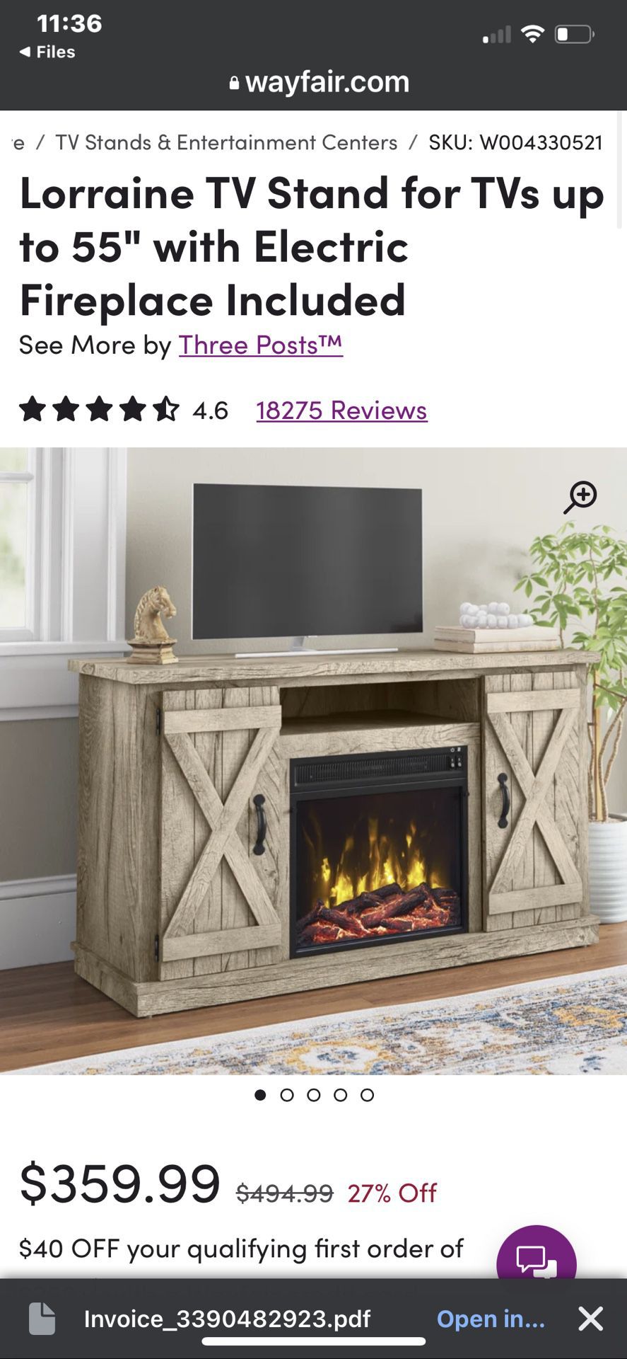 Electric Fireplace And Entertainment Center 