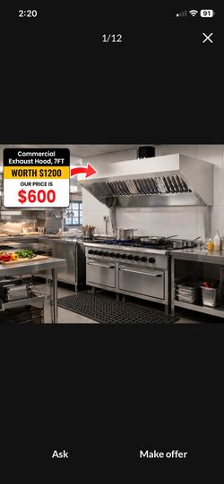 Brand new commercial 7 foot exhaust hood worth $1200