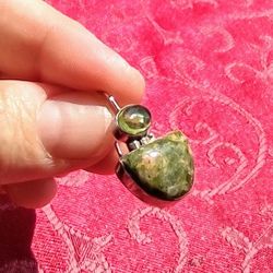 Ear Pierced Sterling Silver Vintage Earrings With Genuine Semiprecious Gemstones