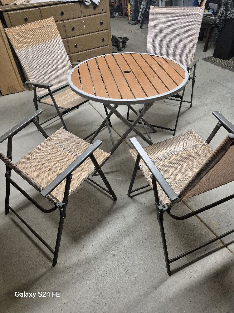 Metal Patio Table Four Chairs