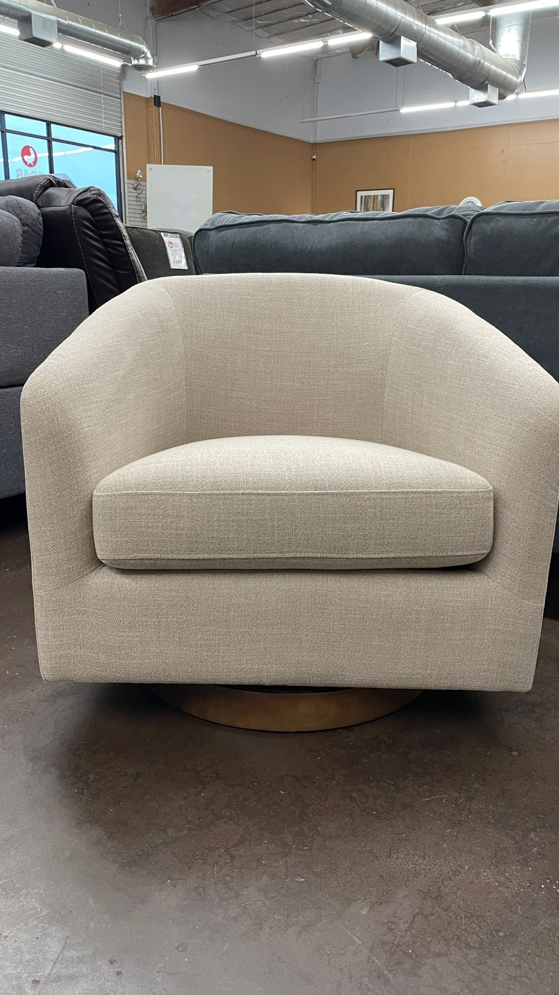 CHITA Beige Swivel Accent Chair