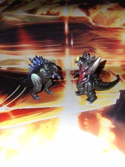 LOT OF 2 GODZILLA 2.5 INCH TALL FIGURE TOY...UNBRANDED...VG CONDITION...ADULT OWNED AND KEPT IN A SMOKE FREE HOME...$5 FIRM...