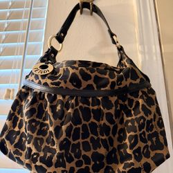 Vintage Fendi Leopard Print Chef Canvas Purse