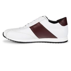 BRUNO MAGLI Carlo Leather Sneakers Shoes Size 10 White Calf Retail $398