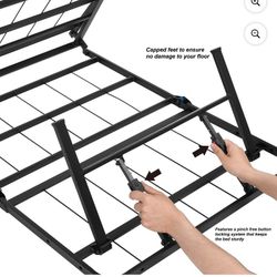 Foldable Metal Queen Bed Frame