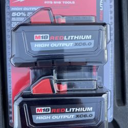Milwaukee M18 18-Volt Lithium-Ion High Output 6.0Ah Battery Pack (2-Pack)