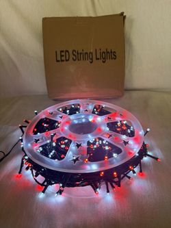QITONG 500 LED string lights, green wire, red and white LEDs