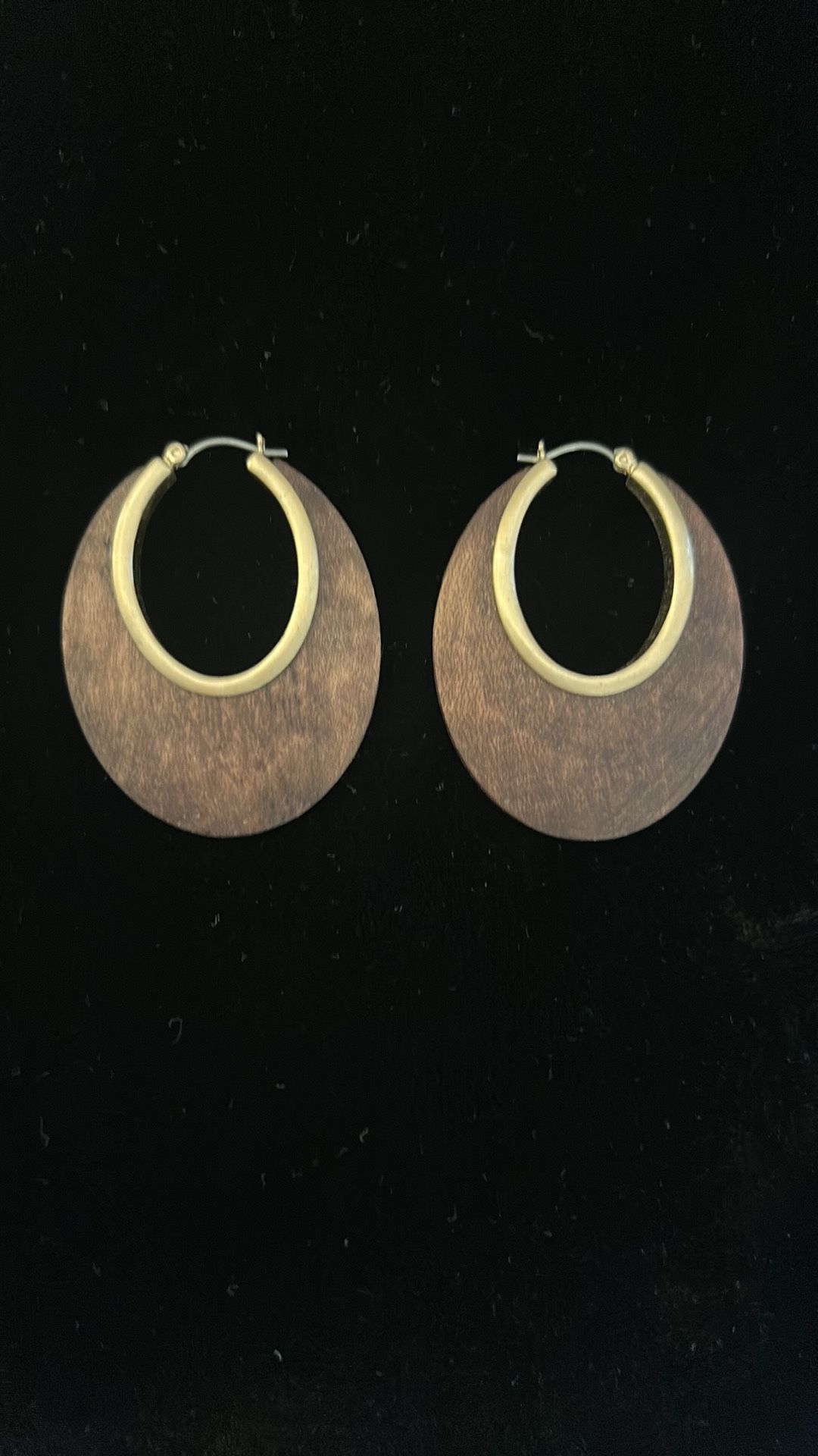 Gold And Wood Earrings