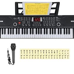 Hricane Kids Piano Keyboard, 61 Keys Beginner Electronic Keyboard Portable Digital Music Keyboard, Early Education Music Instrument with Microphone & 
