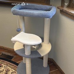 Yaheetech Cat Tree, 35.5in Cat Tower for Indoor Kittens, Kitty House with Scratching Posts & Padded Perch & Space Capsule, Cute Scratching Tree, Pet F