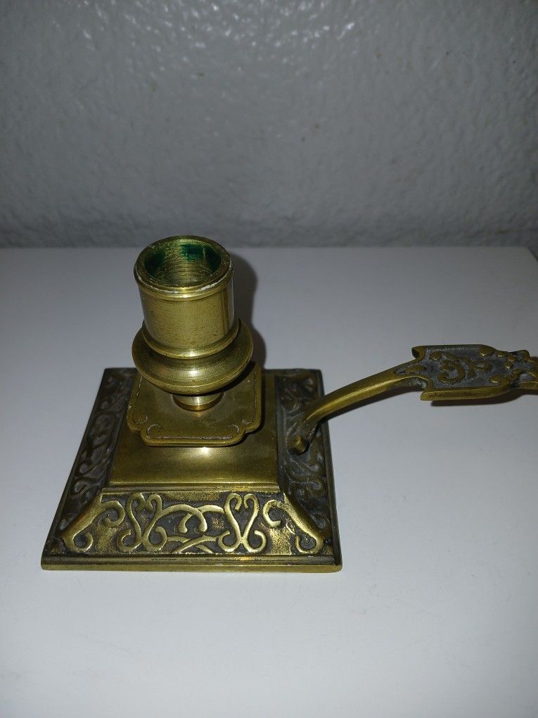 French Ornate Brass Chamber Stick