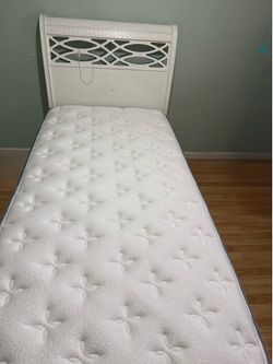 Twin bed frame and mattress