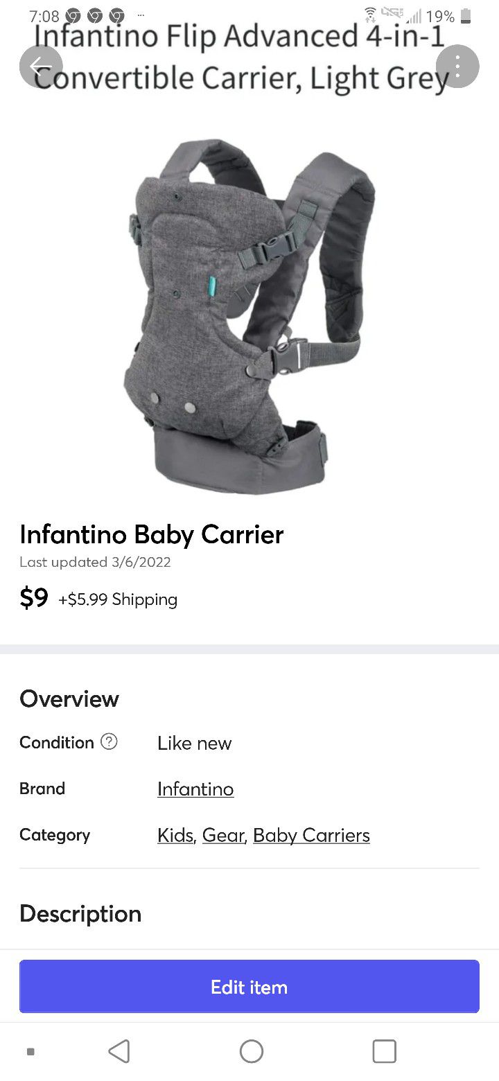 Invention Baby Carrier 