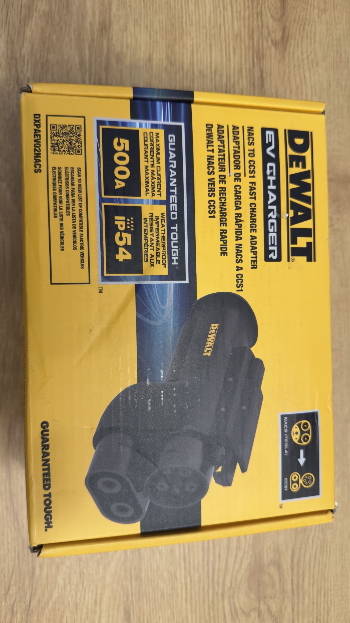 DEWALT NACS to CCS1 Fast Charging Adapter, 500-A / 1000-Volt, Fast Charge Your CCS1 EV at Tesla Superchargers