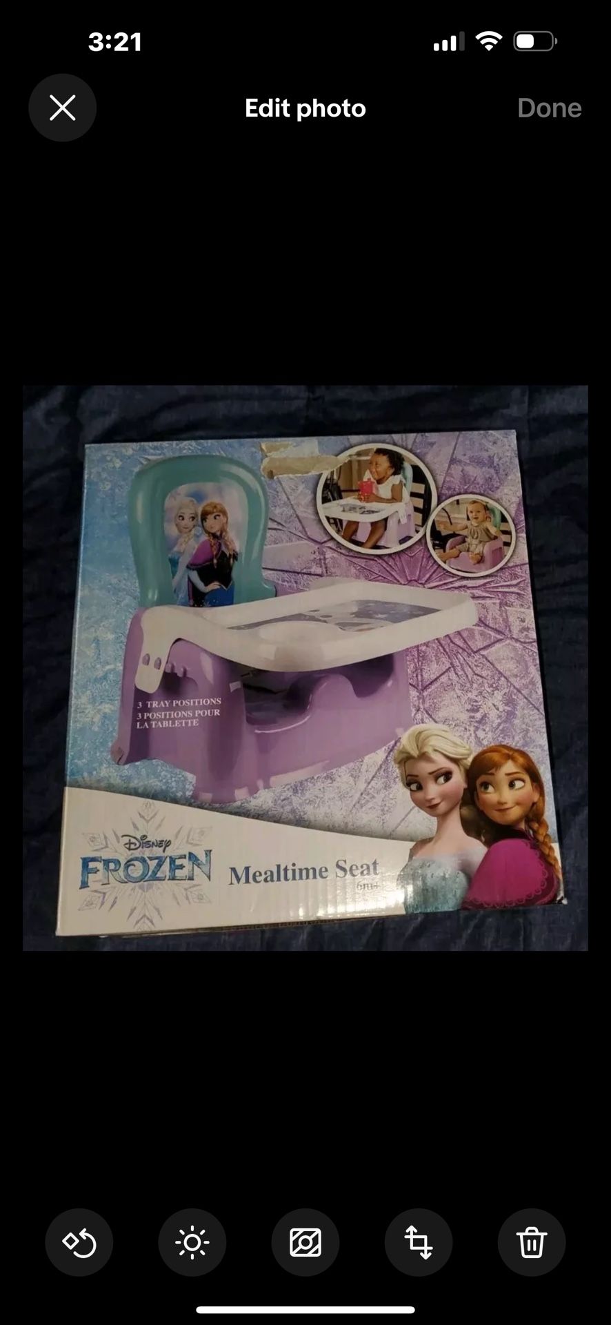 Disney Frozen Mealtime Booster Seat Infant Kids Feeding Set Girls. New