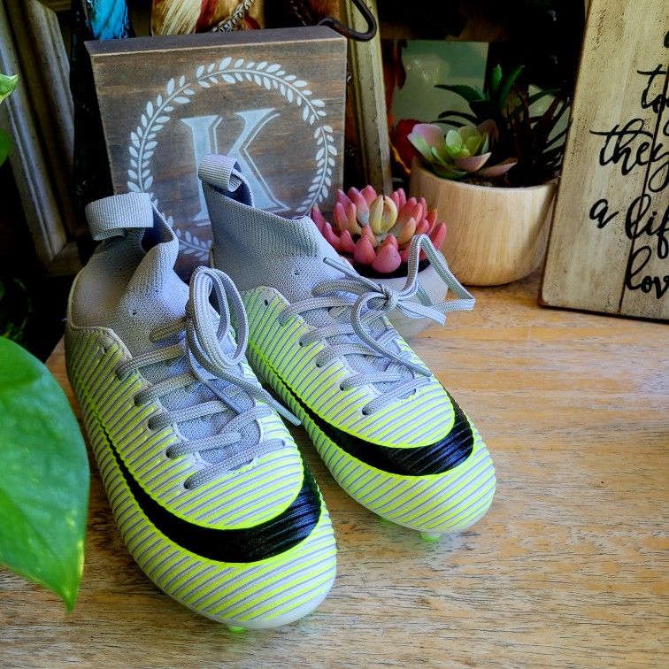 Gray and Green Athletic Shoes