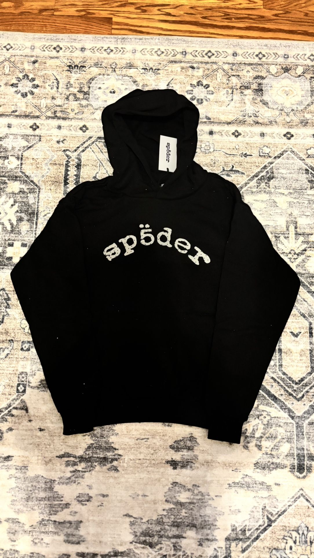 Black VVS Rhinestone Sp5der hoodie