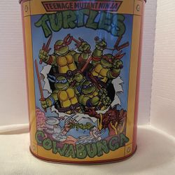Vintage 1980s TMNT Cowabunga Metal Trash Can