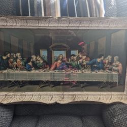 Vintage Jesus Wooden Picture Of The Last Supper Beautiful Make Offer