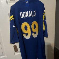 Nike Los Angeles Rams Aaron Donald blue jersey Size XL