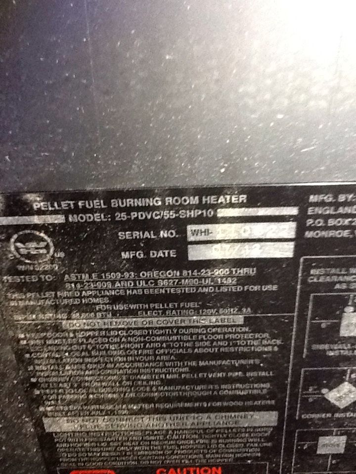England stove works pellet stove model 25PDvc/55shp10 for Sale in