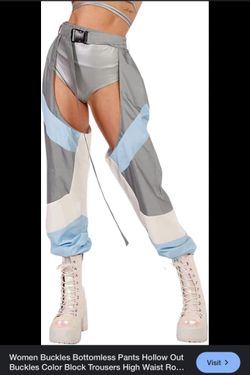 Bottomless Pants Buckles Trouser Rave