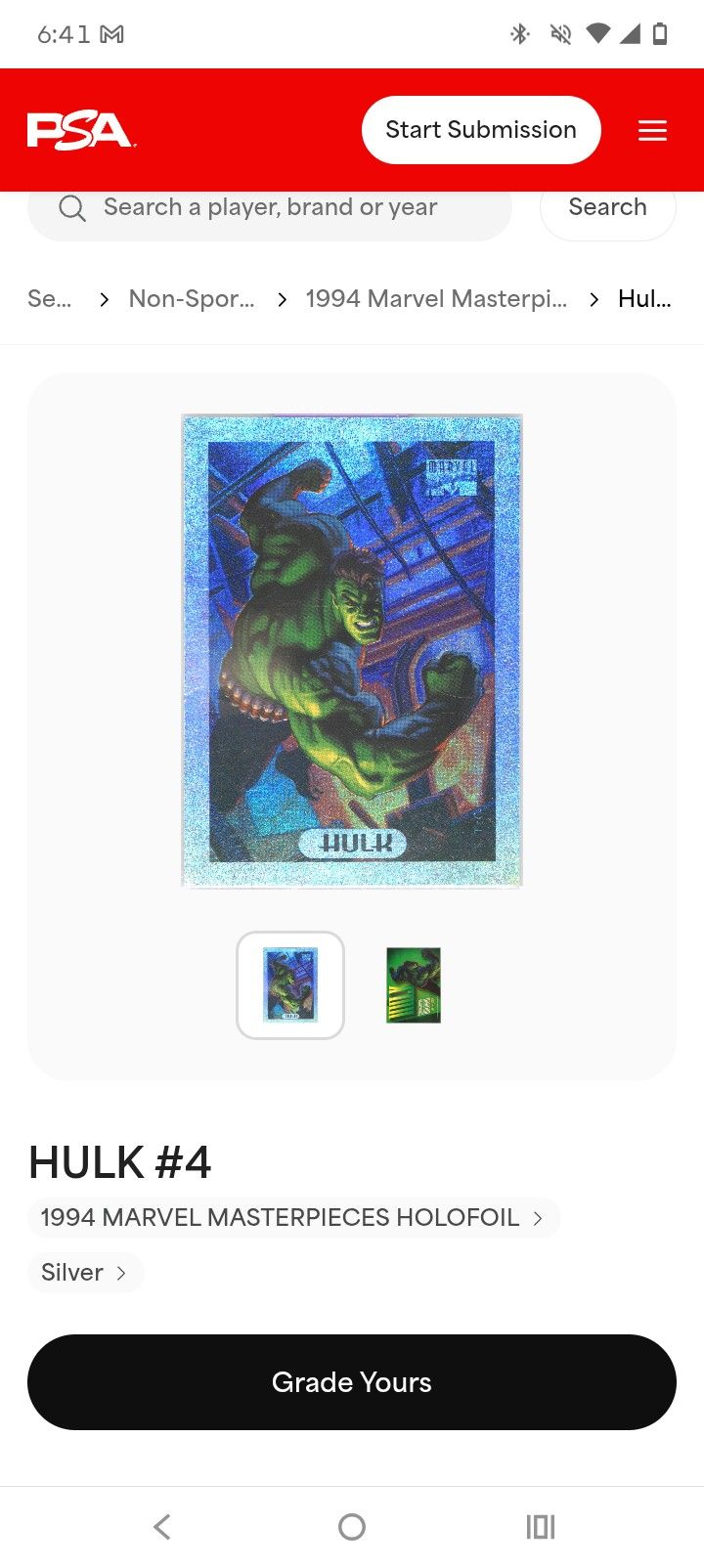 Marvel Hallographic Cards Worth Something Graded.