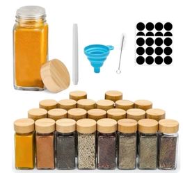 New Bamboo/Glass Spice Jars