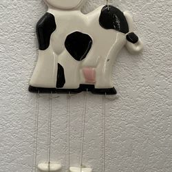 Ceramic Hanging Cow With Milk Jugs Windchimes