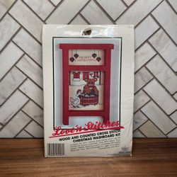 Love'n Stitches Teddy Bear & Goose Wood and Counted Cross Stitch Christmas Washboard Kit 4.5"x6.5"
