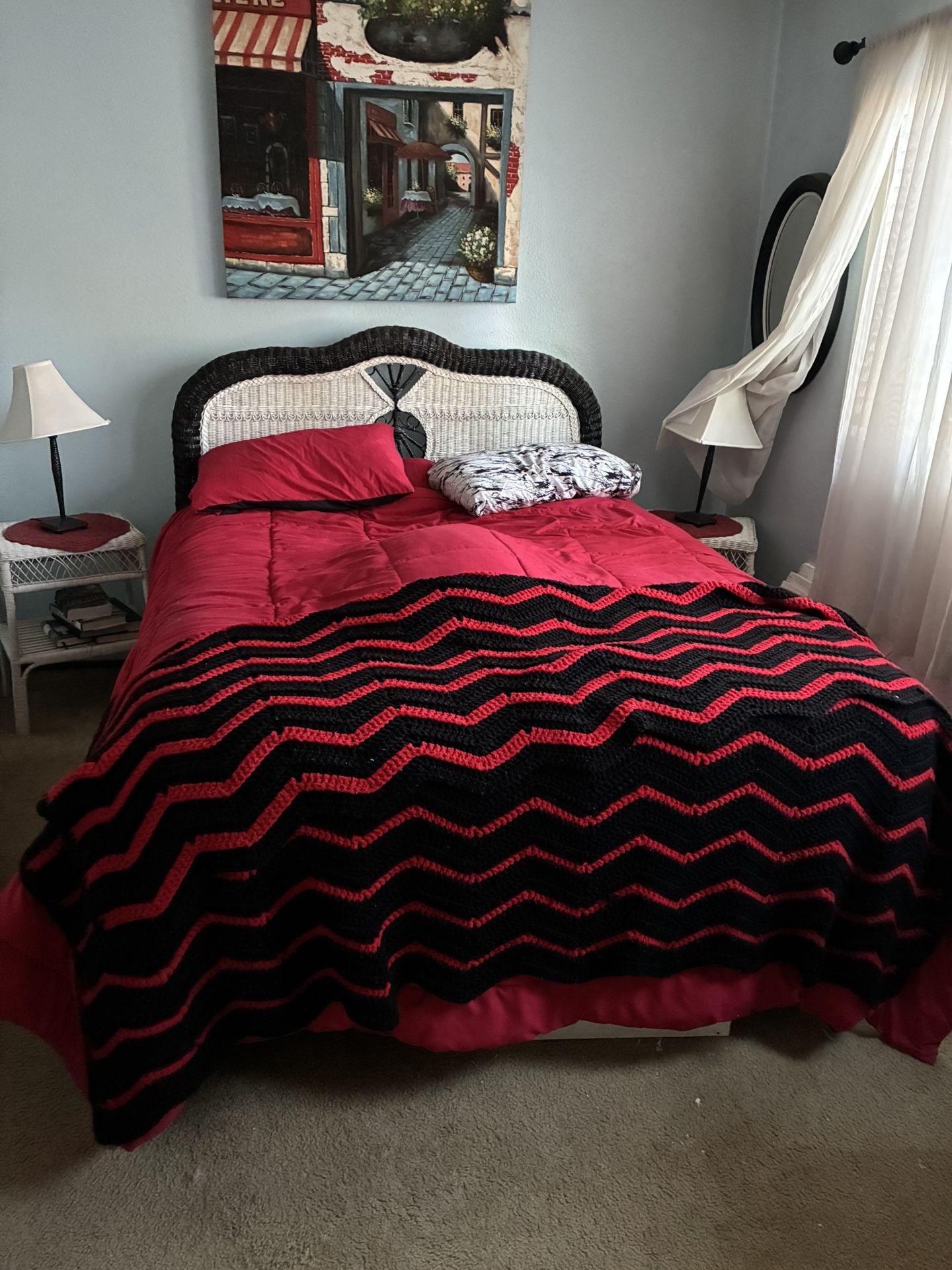 Queen Wicker Bedroom Set