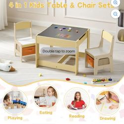 Kids Table Wooden Activity Table with Detachable Tabletop 