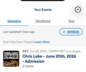 Chris lake Saturday tickets ! 6/20