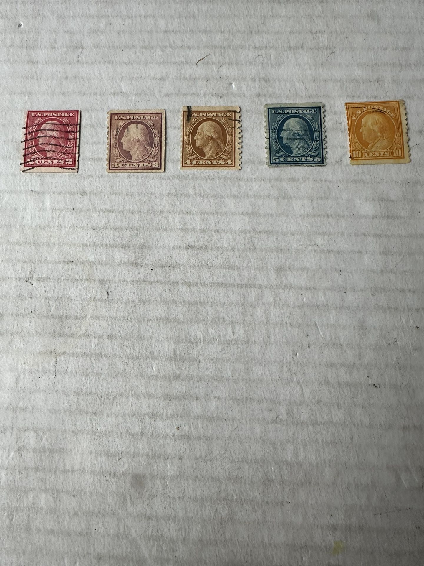 United States 1917 -22 Rotary Pef 10 Coil Used Set Of Stamps 492-497