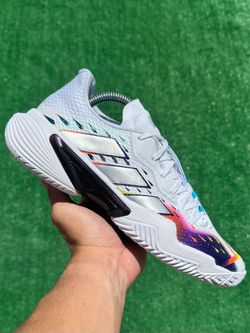 ADIDAS BARRICADE “WHITE / METALLIC SILVER” (Size 8.5, Women’s)