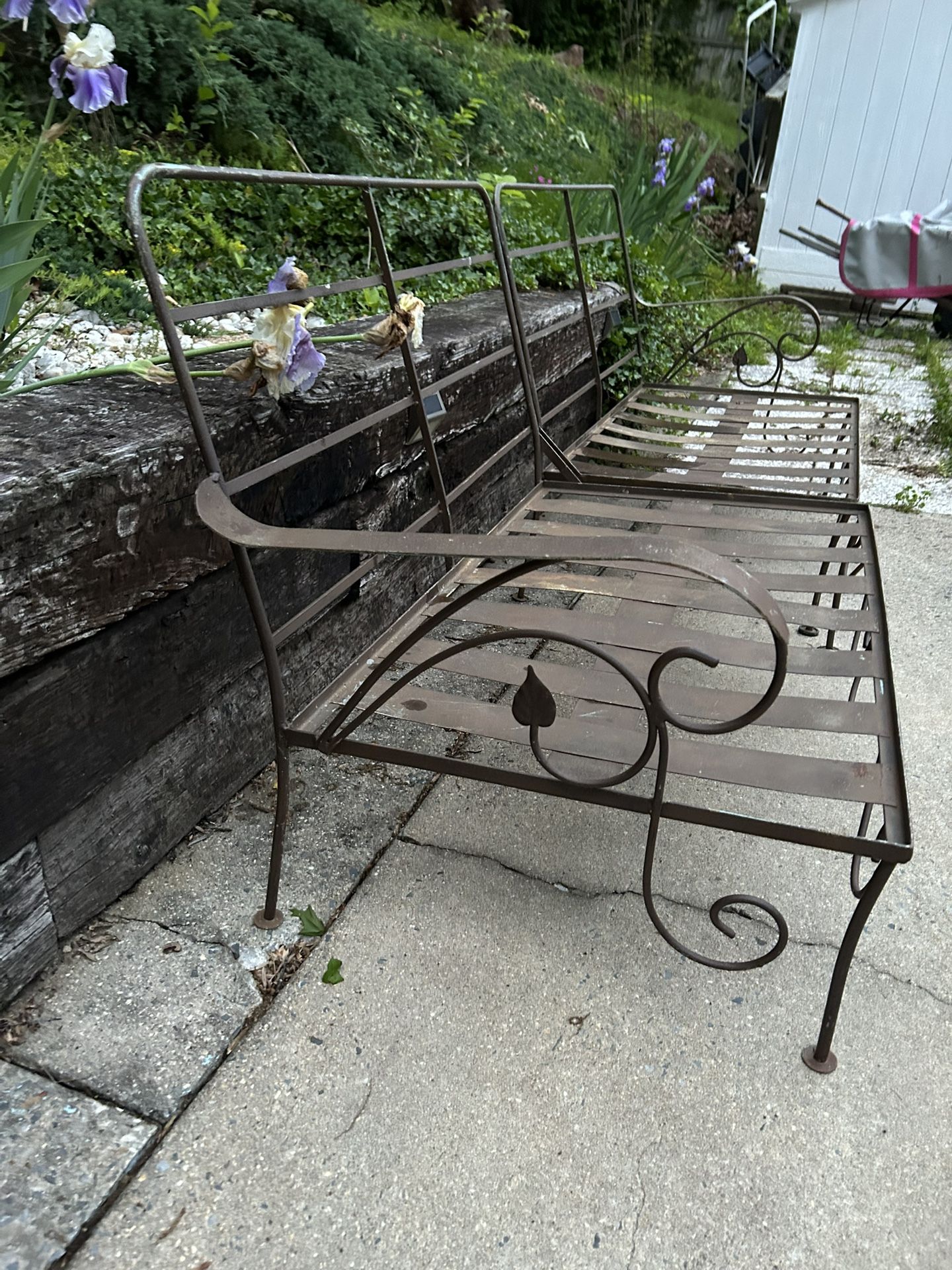 Two Piece Metal Bench, Patio Bench